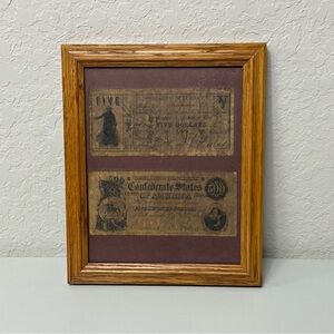 Vintage Confederate States Of America 5 and 500 Dollar 1860s “Reproduction” Note